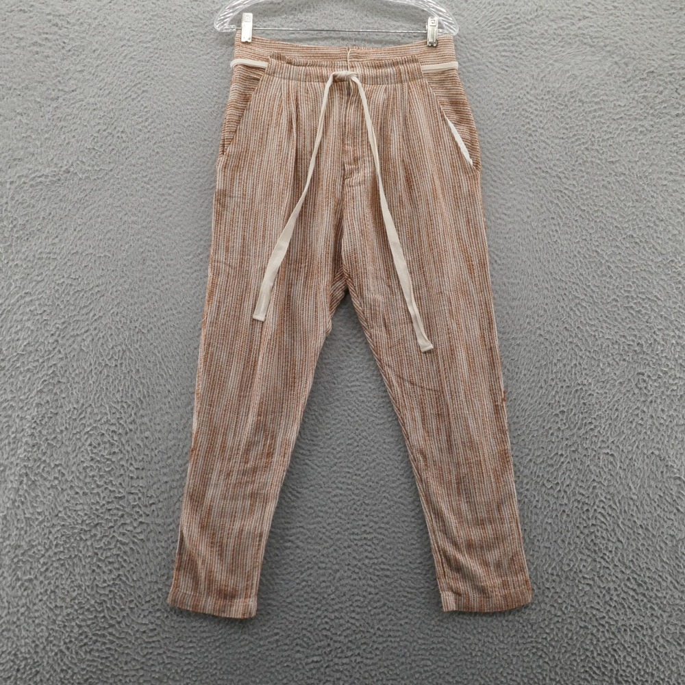 NWT Free People‎ Caraway Light at Sunrise Pants 4 Brown Ivory Womens Stripe Boho